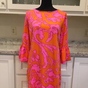 JULIE BROWN Pink and Orange Dress